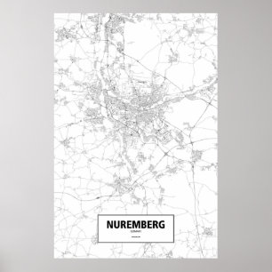 Nürnberg, Deutschland (schwarz auf weiß) Poster