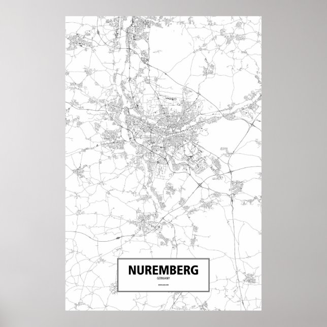 Nürnberg, Deutschland (schwarz auf weiß) Poster (Vorne)