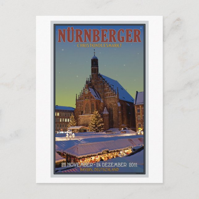 Nürnberg Frauenkirche & Christkindlmarkt Postkarte (Vorderseite)