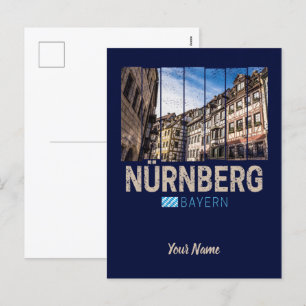 Nürnberg Vintag Bayern Deutschland Souvenir Feiertagspostkarte