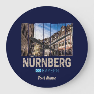Nürnberg Vintag Bayern Deutschland Souvenir Große Wanduhr