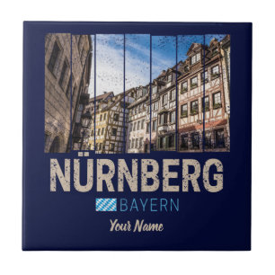 Nürnberg Vintage Bayern Deutschland Souvenir Fliese