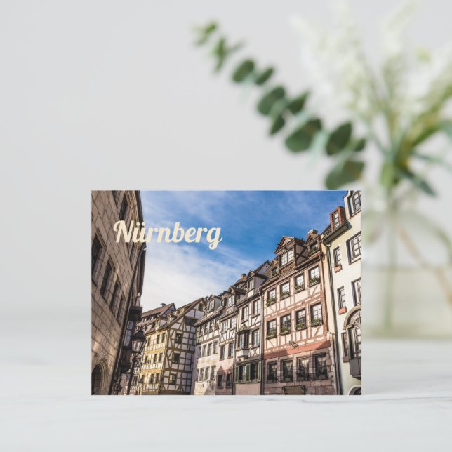 Nürnberg Weissgerbergasse Nürnberg Bayern Deutschl Feiertagspostkarte (Stehend Vorderseite)
