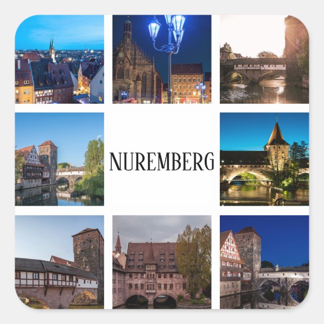 Nürnberger Landschaften Quadratischer Aufkleber (Vorderseite)