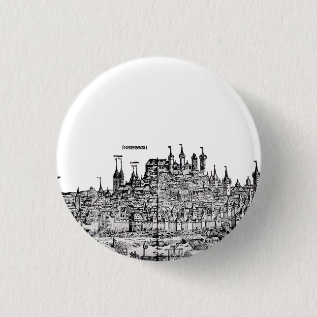 Nürnberger Mittelalterstadt in Deutschland Button (Vorderseite)