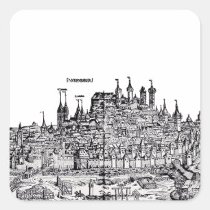 Nürnberger Mittelalterstadt in Deutschland Quadratischer Aufkleber