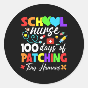 Nurse 100 Tage Patchen winziger Menschen 100 Tage Runder Aufkleber