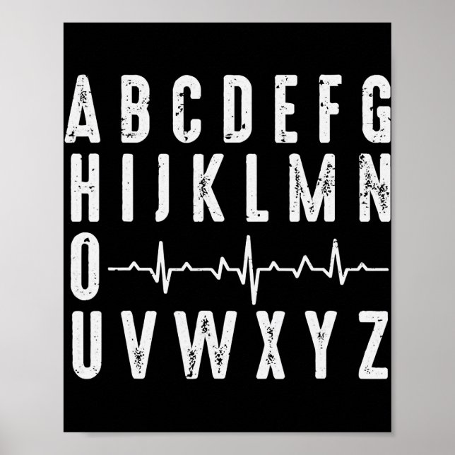 Nurse ABC's Funny PQRST EKG Herzrhythmus Poster (Vorne)