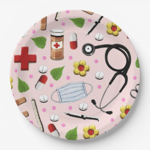 Nurse Abschluss Pappteller