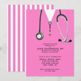 Nurse Abschluss Rosa Party Einladungen