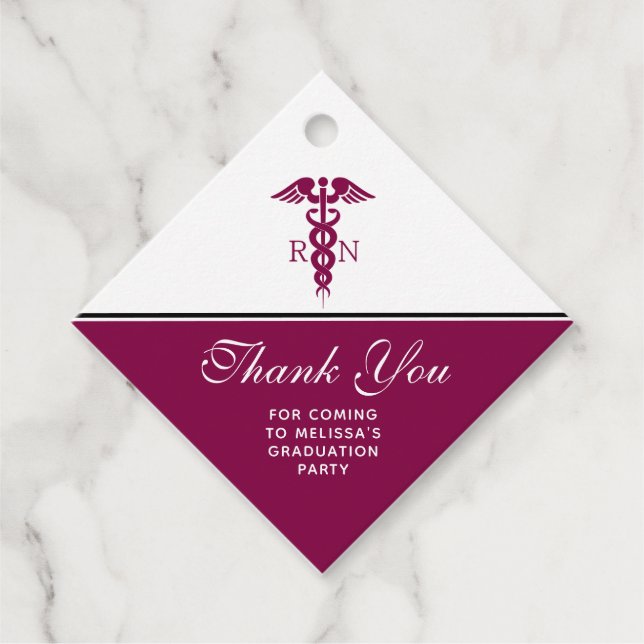 Nurse Abschluss Vielen Dank an Red Caduceus Geschenkanhänger (Vorderseite)