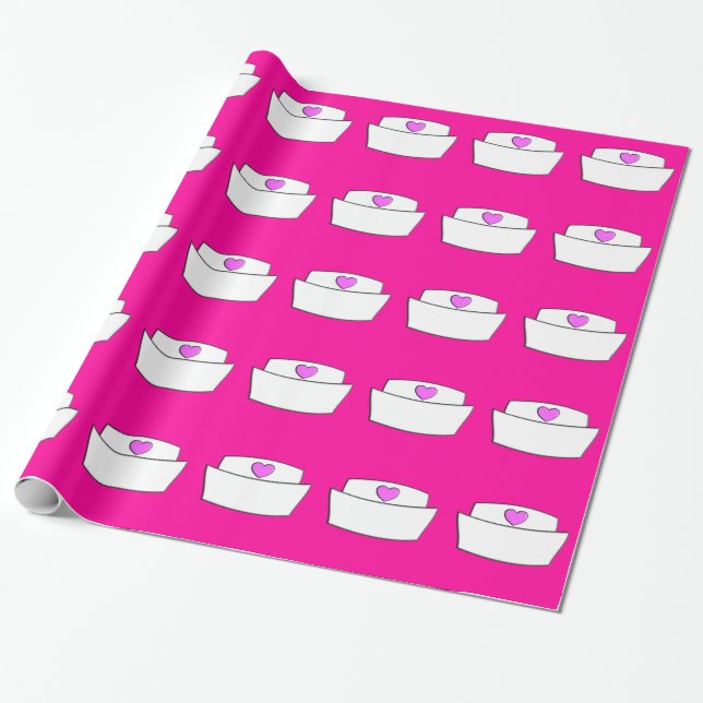 Nurse Abschluss Wrapping Paper Nurse Cap Geschenkpapier (Ungerollt)