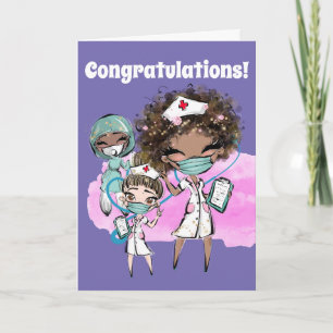 Nurse African American Covile Maske niedlicher Arz Karte