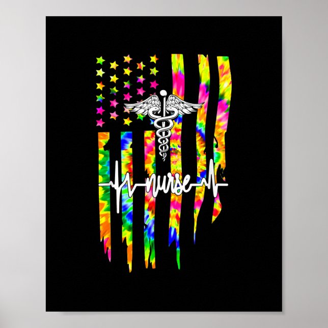 Nurse American Flag USA Flag Patriotic Nurse Poster (Vorne)