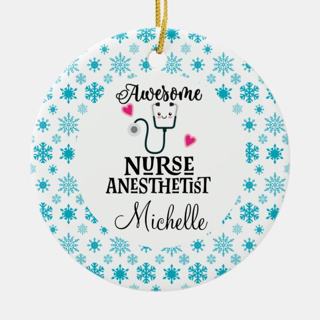 Nurse Anästhesist Custom Gift Keramik Ornament (Vorne)