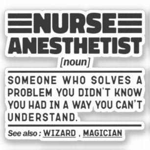 Nurse Anästhesist Noun Pflegespezialist Funny Aufkleber
