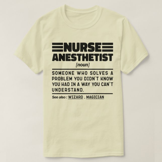 Nurse Anästhesist Noun Pflegespezialist Funny T-Shirt (Design vorne)