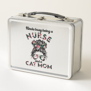 Nurse and Cat Mama lustige Geschenke Ideen Metall Brotdose
