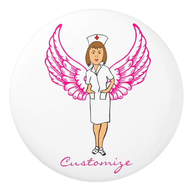 Nurse Angel Wings Thunder_Cove Keramikknauf (Vorderseite)