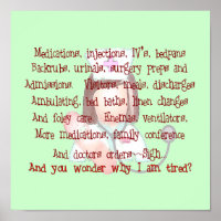 Nurse Art Gedicht (Framework) "I'm Müred"