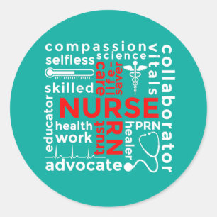 Nurse Art Requorie Abstract Typo Design Gift Runder Aufkleber