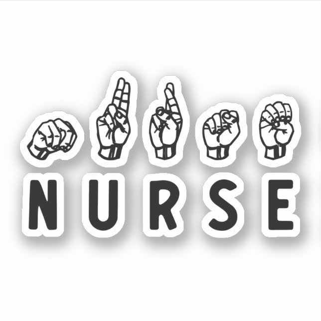 Nurse ASL Handzeichen Sprache Pflege Grad RN Gesch Aufkleber (Vorderseite)