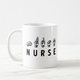 Nurse ASL Handzeichen Sprache Pflege Grad RN Gesch Kaffeetasse