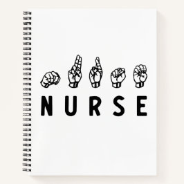 Nurse ASL Handzeichen Sprache Pflege Grad RN Gesch Notizbuch