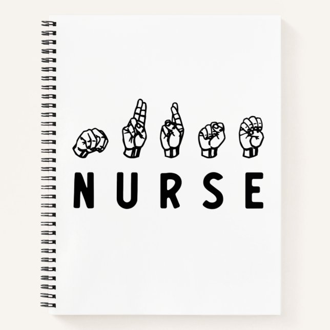 Nurse ASL Handzeichen Sprache Pflege Grad RN Gesch Notizbuch (Vorderseite)