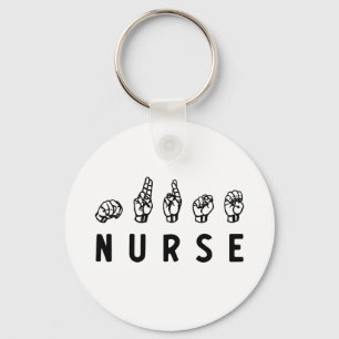 Nurse ASL Handzeichen Sprache Pflege Grad RN Gesch Schlüsselanhänger