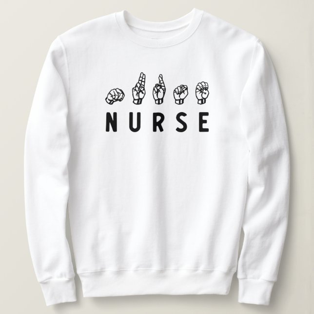 Nurse ASL Handzeichen Sprache Pflege Grad RN Gesch Sweatshirt (Design vorne)