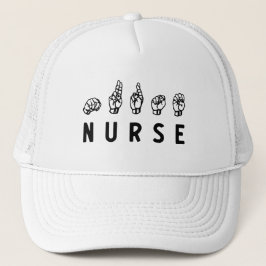 Nurse ASL Handzeichen Sprache Pflege Grad RN Gesch Truckerkappe