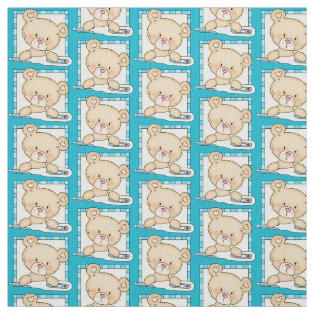 Nurse Bear Pima Baumwollgewebe Stoff (Muster)
