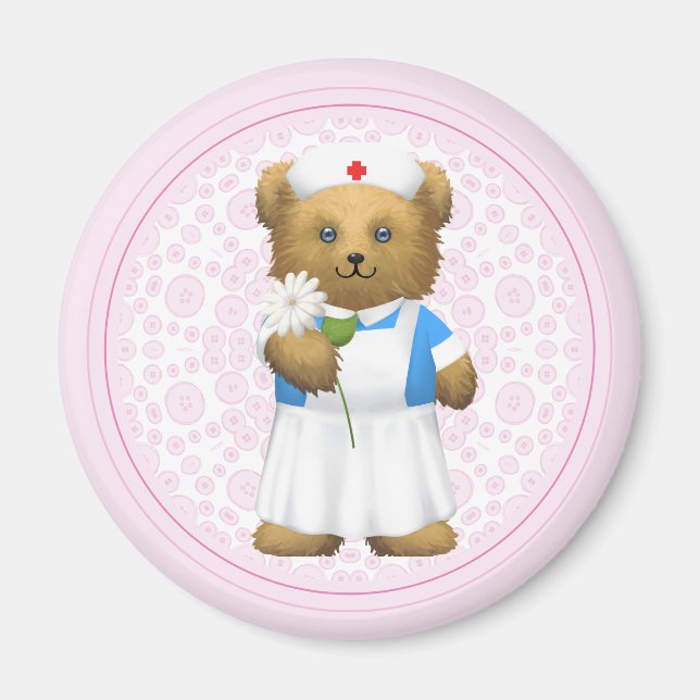 Nurse Bear - Teddy Bear Magnet (Vorne)