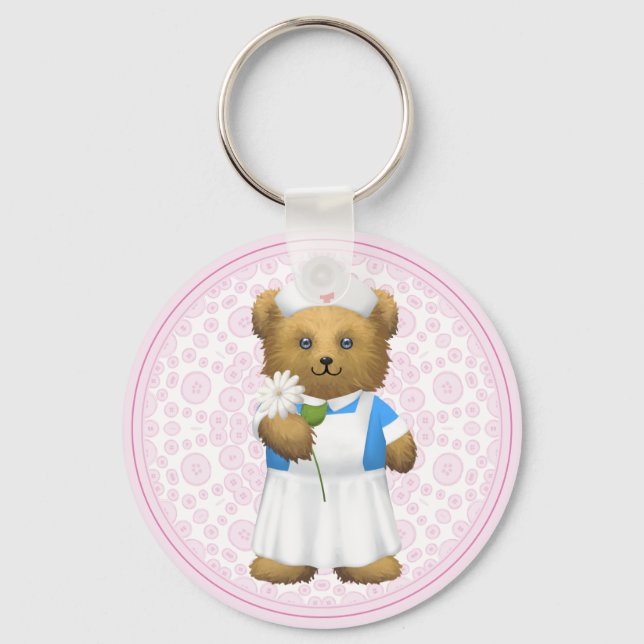 Nurse Bear - Teddy Bear Schlüsselanhänger (Vorderseite)