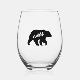 Nurse Bear Weinglas Ohne Stiel