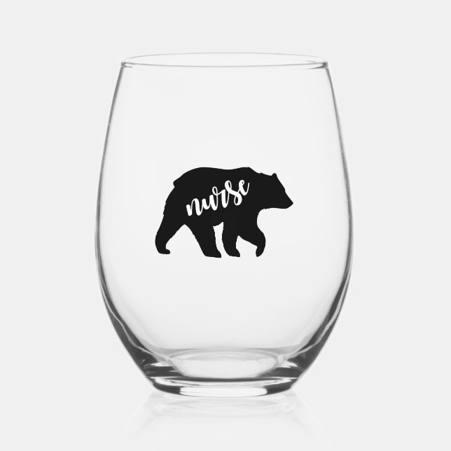 Nurse Bear Weinglas Ohne Stiel (Vorderseite)