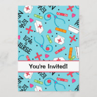 Nurse Birthday Party Celebration Turquoise Blue