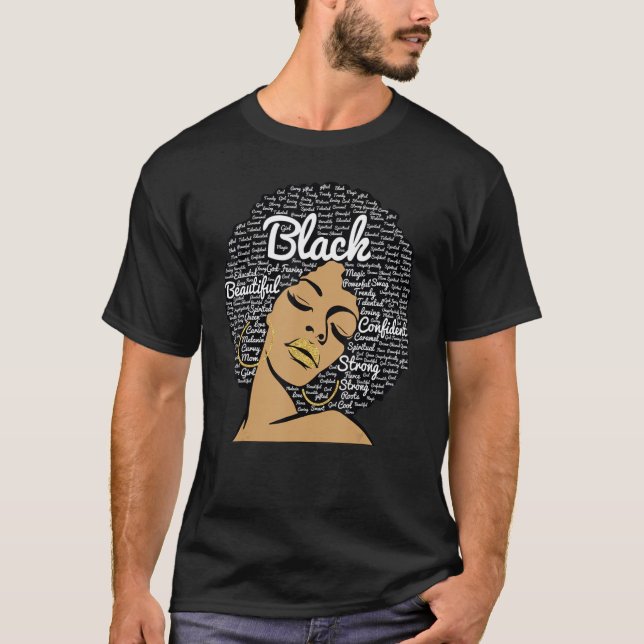 Nurse Black Woman Magic Afro Melanin Queen Black H T-Shirt (Vorderseite)