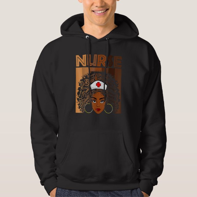 Nurse Black Women Black History Month Afro African Hoodie (Vorderseite)