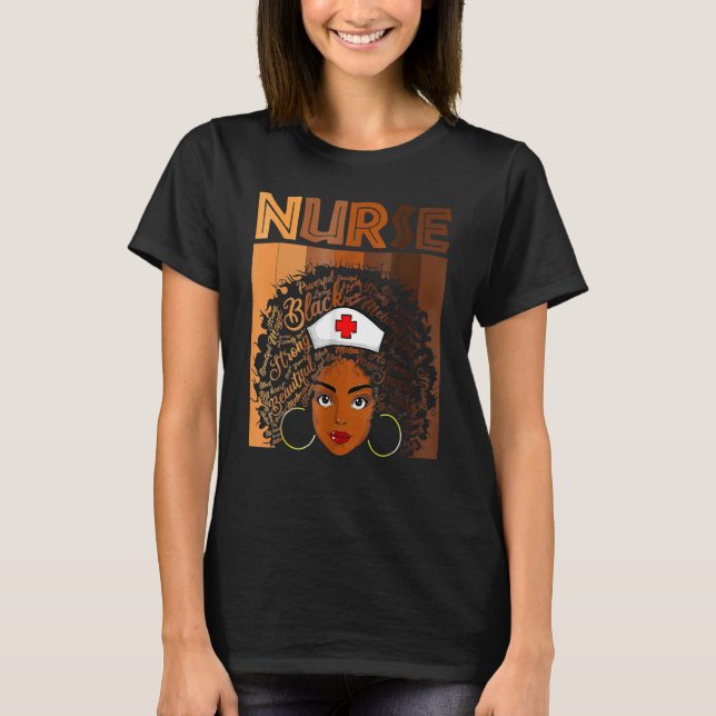 Nurse Black Women Black History Month Afro African T-Shirt (Vorderseite)