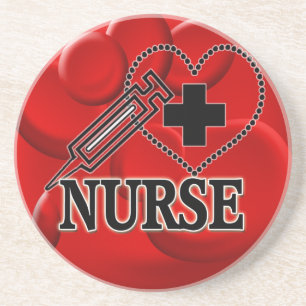 NURSE BLUTZELLEN SYRINGE HERZLOGO SANDSTEIN UNTERSETZER