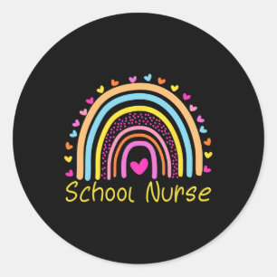 Nurse Boho Rainbow Nurday Back To School Nursin Runder Aufkleber