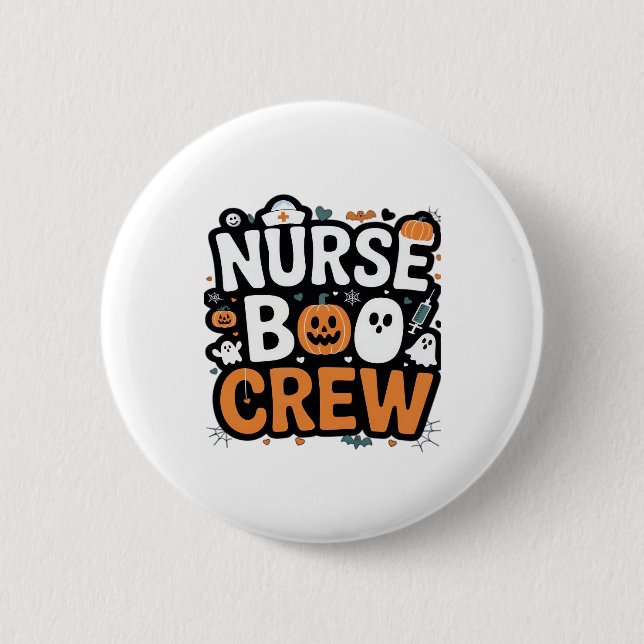 Nurse Boo Crew  Halloween Healthcare Hero  Spooky  Button (Vorderseite)
