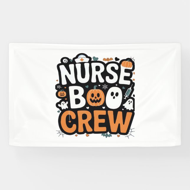 Nurse Boo Crew Halloween Healthhero Spooky Banner (Horizontal)