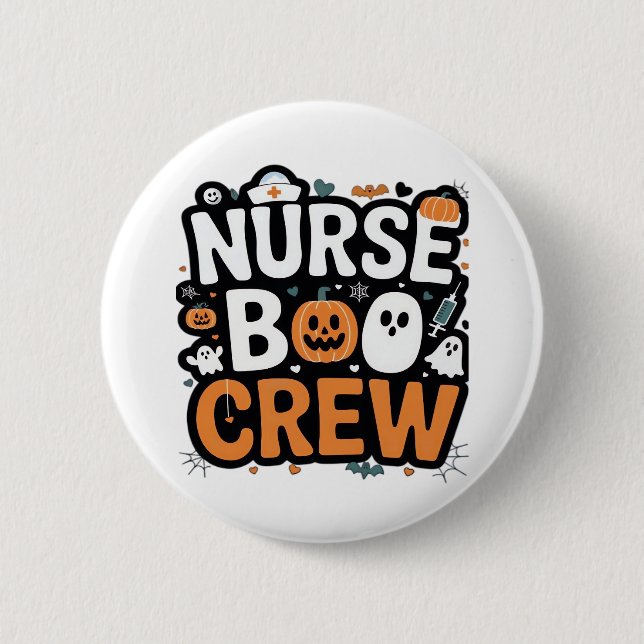 Nurse Boo Crew Halloween Healthhero Spooky Button (Vorderseite)