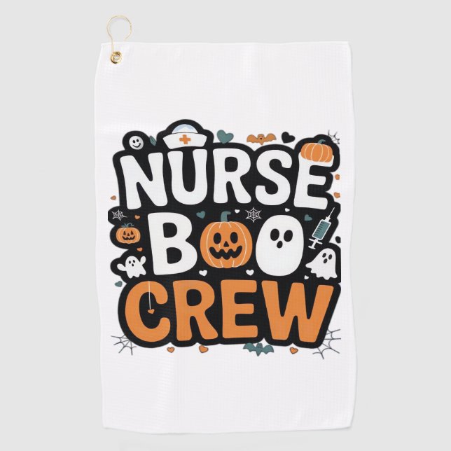 Nurse Boo Crew Halloween Healthhero Spooky Golfhandtuch (Vorderseite)