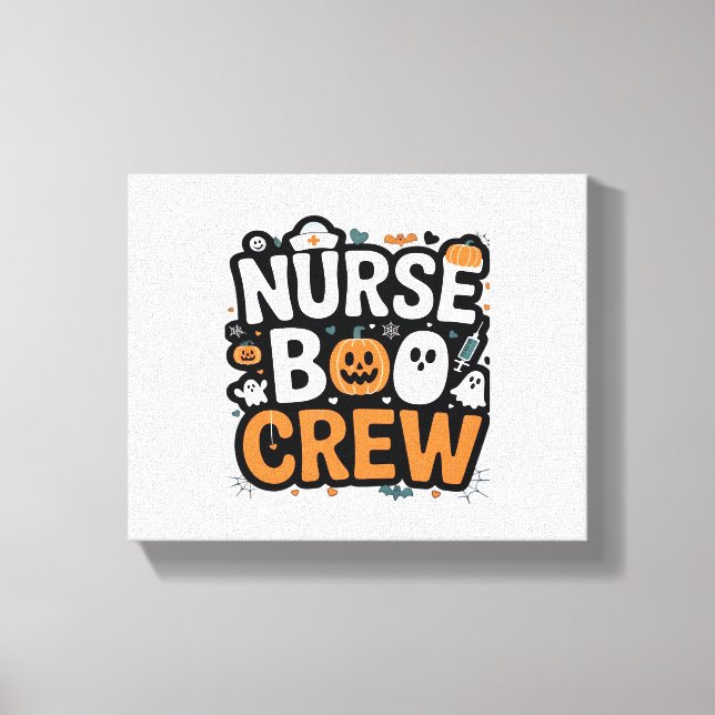 Nurse Boo Crew Halloween Healthhero Spooky Leinwanddruck (Vorderseite)