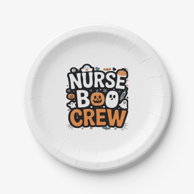 Nurse Boo Crew Halloween Healthhero Spooky Pappteller (Vorderseite)