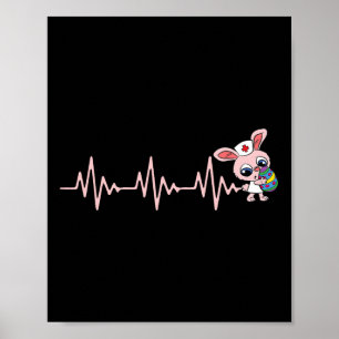 Nurse Bunny Heartbeat Ostereier Jagdkaninchen Nu Poster